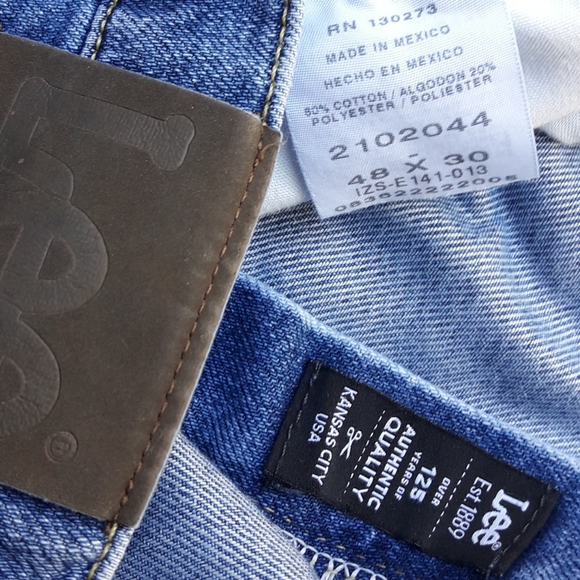 Vintage Lee Jeans Mens Big and Tall Rare Size Large Blue Jean Denim Pants 48x30 - Picture 10 of 12